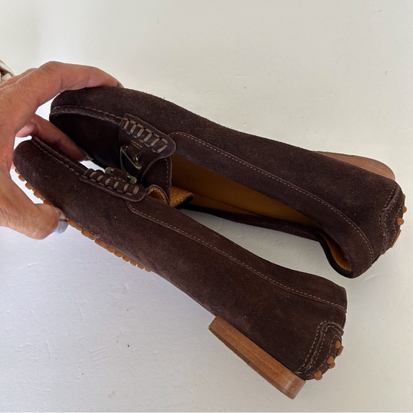 RALPH LAUREN PURPLE LABEL COCOA BROWN SUEDE DRIVING LOAFER MOCCASINS SIZ… - Picture 7 of 15